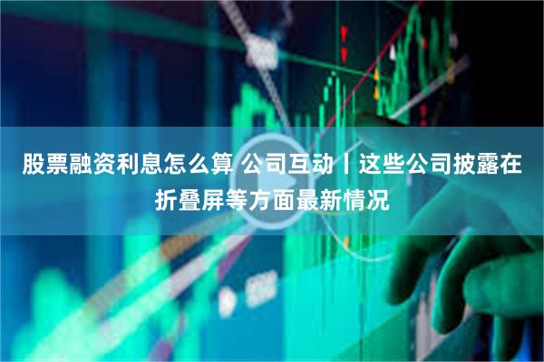 股票融资利息怎么算 公司互动丨这些公司披露在折叠屏等方面最新情况
