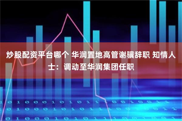 炒股配资平台哪个 华润置地高管谢骥辞职 知情人士：调动至华润集团任职