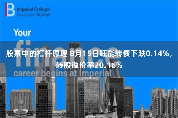 股票中的杠杆原理 8月15日旺能转债下跌0.14%，转股溢价率20.16%