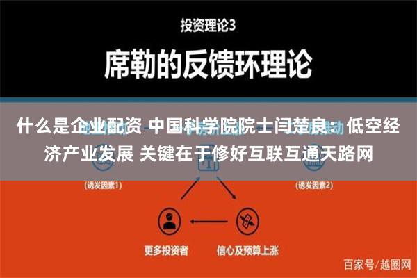 什么是企业配资 中国科学院院士闫楚良：低空经济产业发展 关键在于修好互联互通天路网