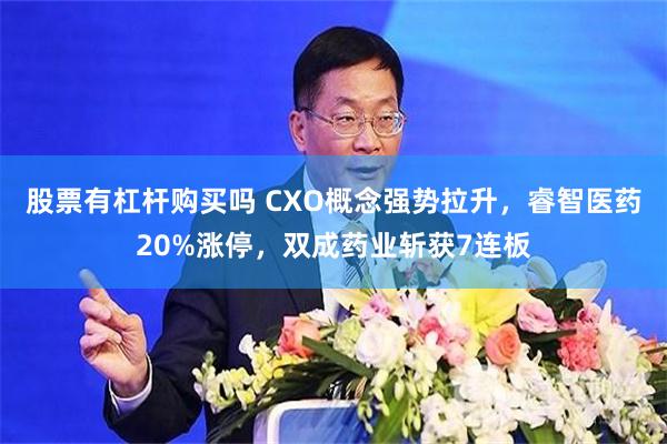 股票有杠杆购买吗 CXO概念强势拉升，睿智医药20%涨停，双成药业斩获7连板