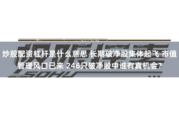 炒股配资杠杆是什么意思 长期破净股集体起飞 市值管理风口已来 246只破净股中谁有真机会？