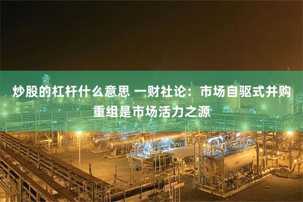 炒股的杠杆什么意思 一财社论：市场自驱式并购重组是市场活力之源
