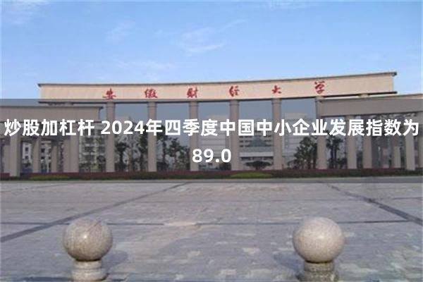 炒股加杠杆 2024年四季度中国中小企业发展指数为89.0