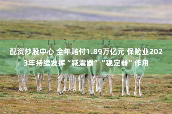 配资炒股中心 全年赔付1.89万亿元 保险业2023年持续发挥“减震器”“稳定器”作用