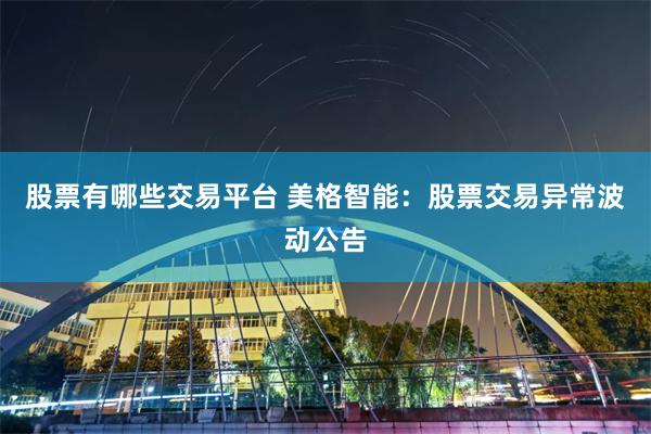 股票有哪些交易平台 美格智能：股票交易异常波动公告