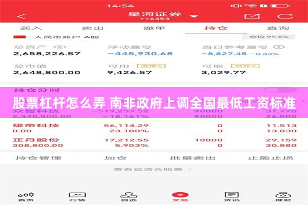 股票杠杆怎么弄 南非政府上调全国最低工资标准
