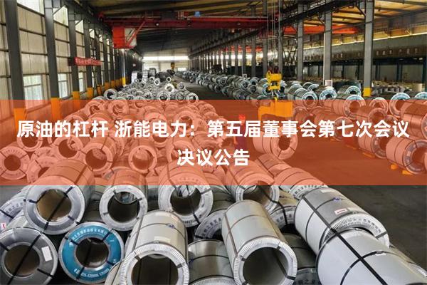 原油的杠杆 浙能电力：第五届董事会第七次会议决议公告