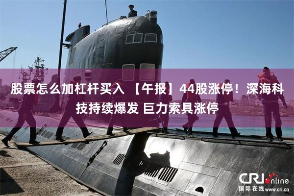 股票怎么加杠杆买入 【午报】44股涨停！深海科技持续爆发 巨力索具涨停