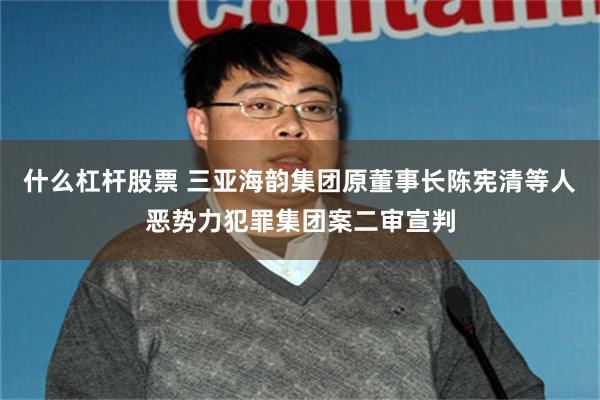 什么杠杆股票 三亚海韵集团原董事长陈宪清等人恶势力犯罪集团案二审宣判
