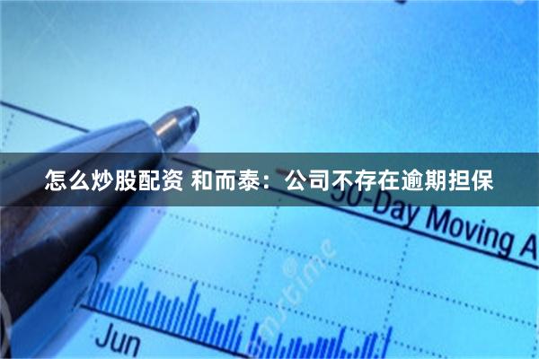 怎么炒股配资 和而泰：公司不存在逾期担保