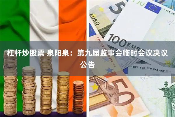 杠杆炒股票 泉阳泉：第九届监事会临时会议决议公告